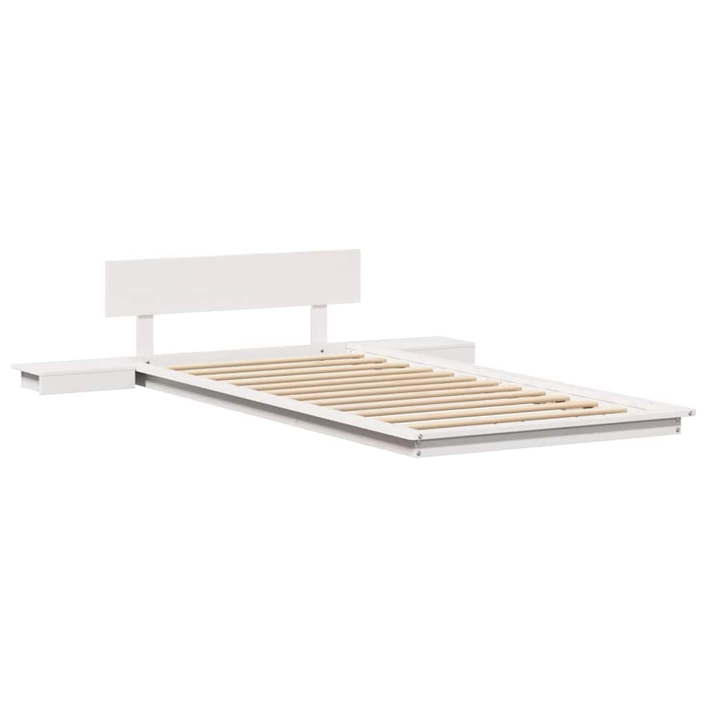 vidaXL Σκελετός Κρεβατιού Λευκό 90 x 190 cm ξύλο
