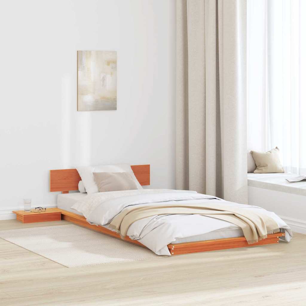 vidaXL Σκελετός Κρεβατιού Καφέ 90 x 190 cm ξύλο