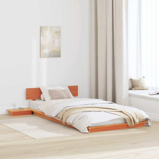 vidaXL Σκελετός Κρεβατιού Καφέ 90 x 190 cm ξύλο