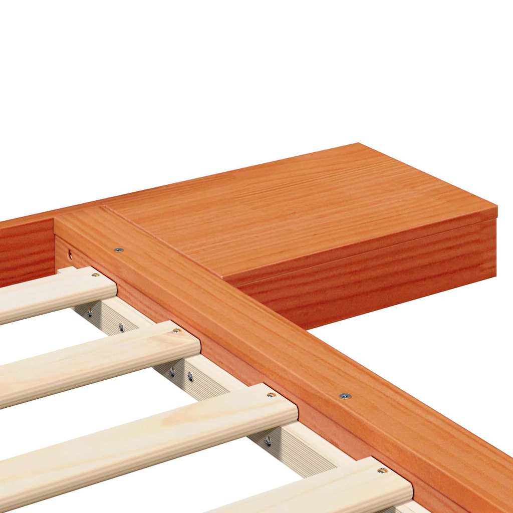vidaXL Σκελετός Κρεβατιού Καφέ 75 x 190 cm ξύλο