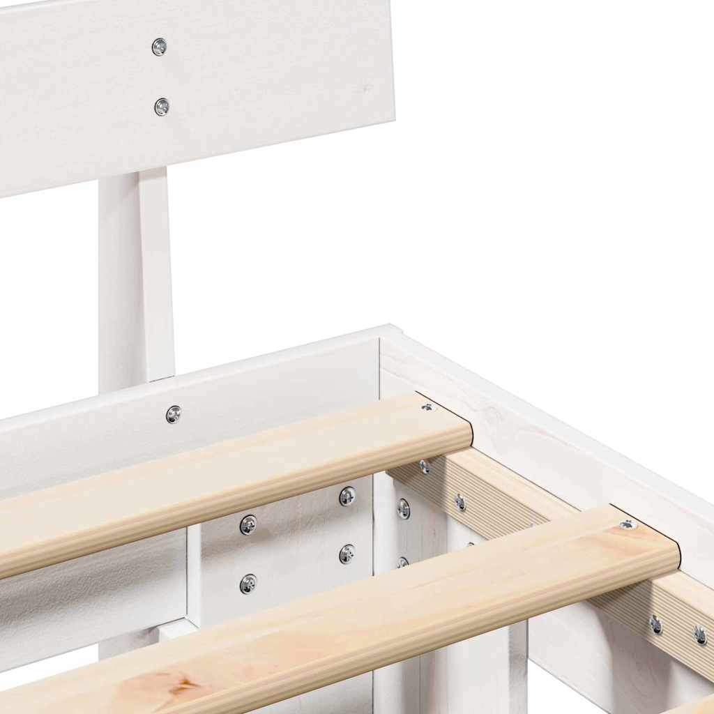 vidaXL Σκελετός Κρεβατιού με κεφαλάρι Λευκό 180 x 200 cm