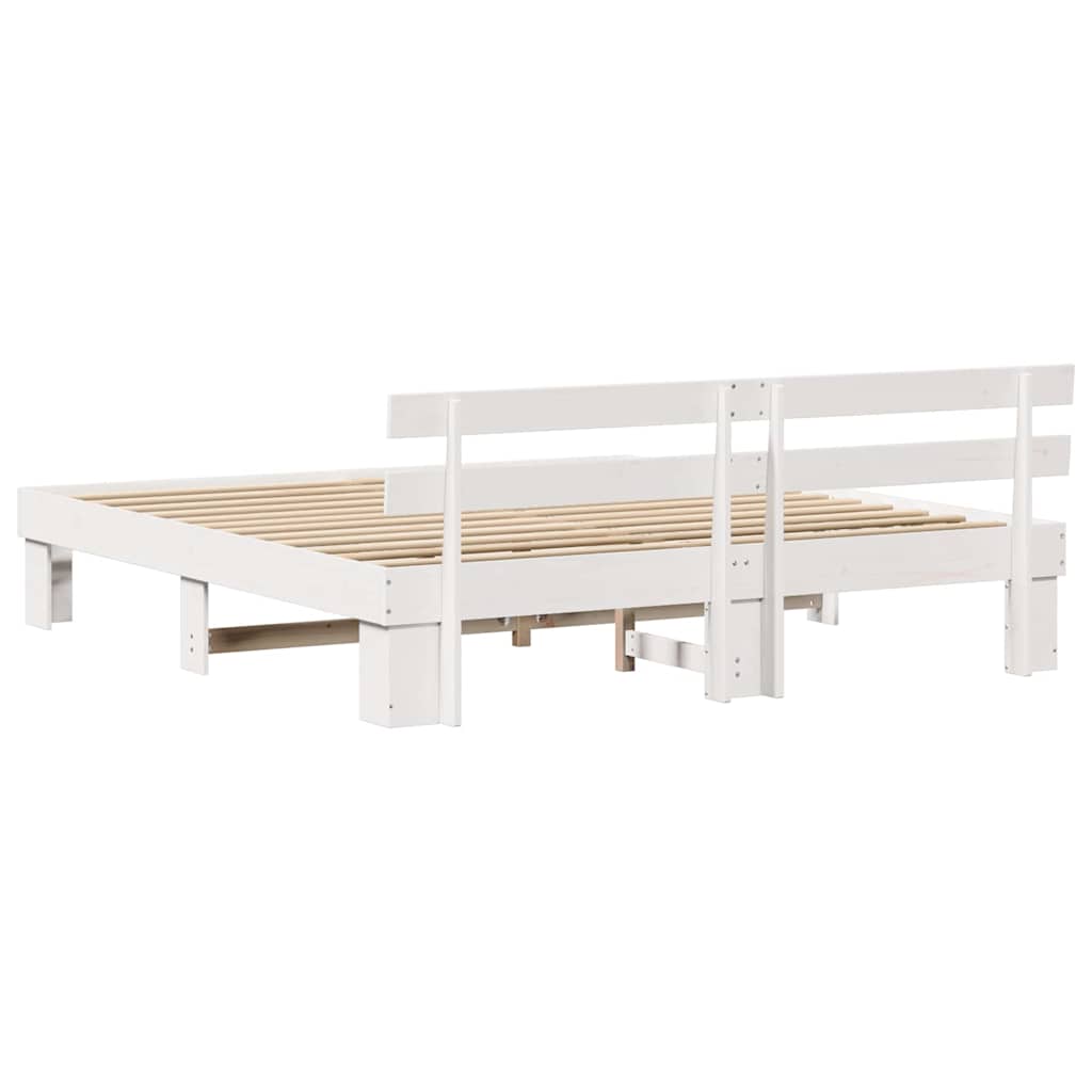 vidaXL Σκελετός Κρεβατιού με κεφαλάρι Λευκό 180 x 200 cm