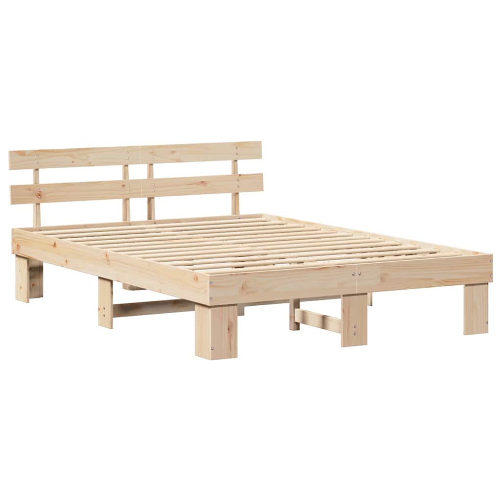 vidaXL Σκελετός Κρεβατιού με κεφαλάρι Καφέ 160 x 200 cm