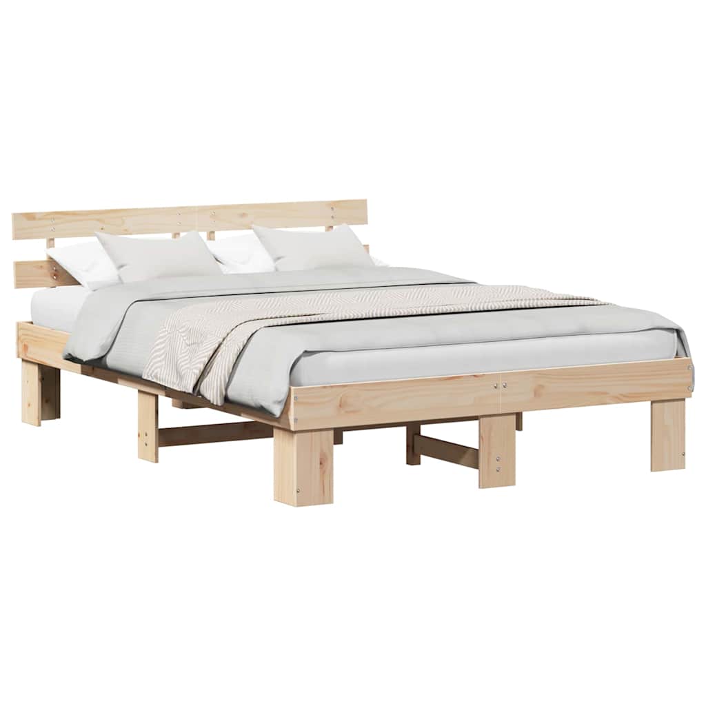 vidaXL Σκελετός Κρεβατιού με κεφαλάρι Καφέ 160 x 200 cm