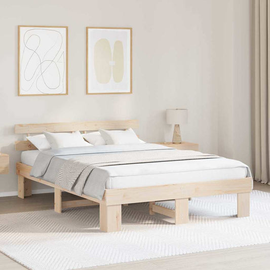 vidaXL Σκελετός Κρεβατιού με κεφαλάρι Καφέ 150 x 200 cm