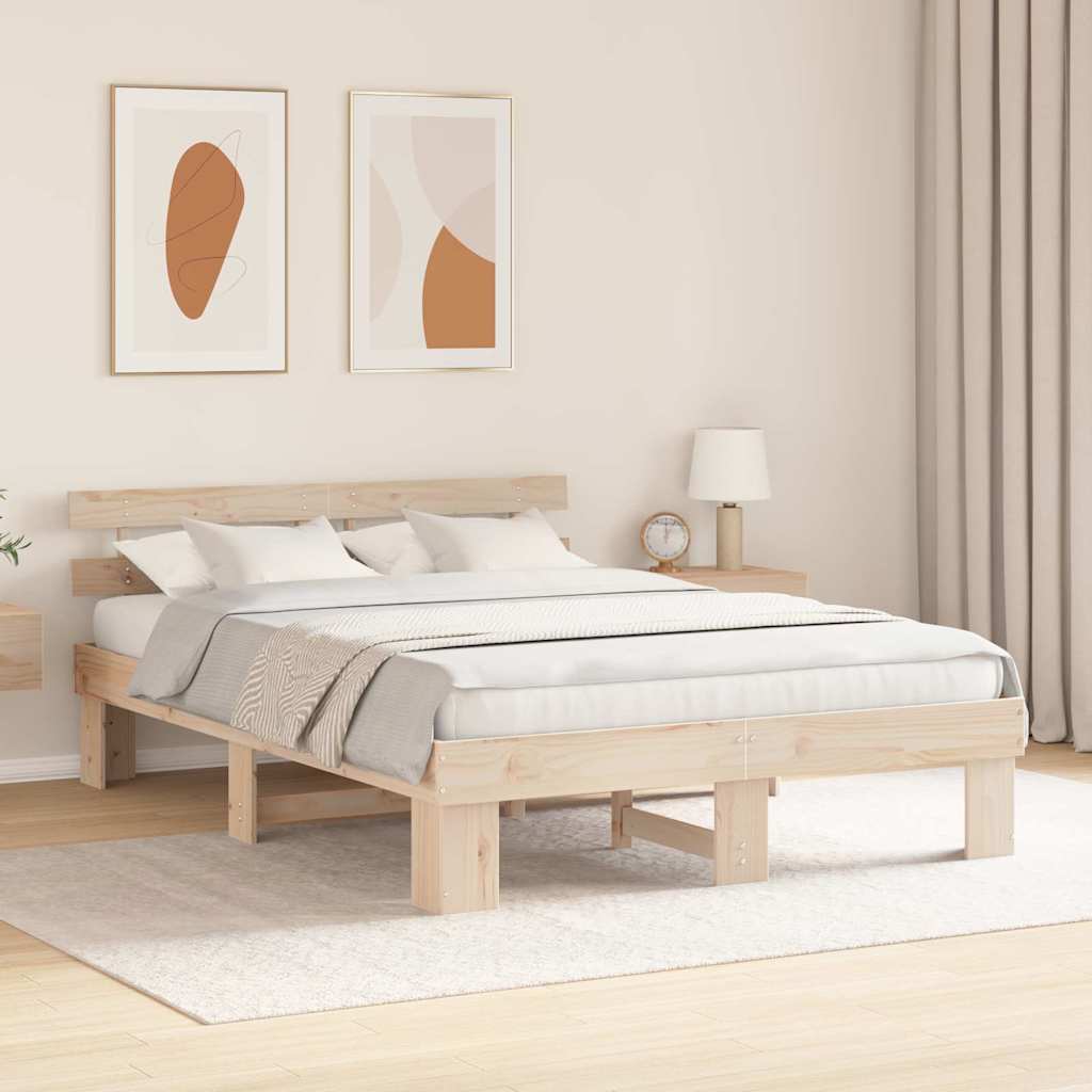 vidaXL Σκελετός Κρεβατιού με κεφαλάρι Καφέ 150 x 200 cm