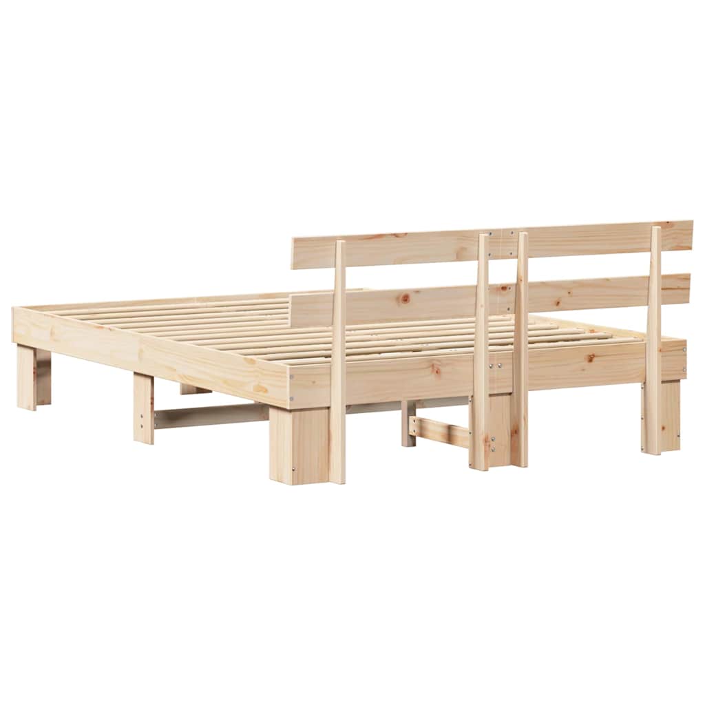 vidaXL Σκελετός Κρεβατιού με κεφαλάρι Καφέ 150 x 200 cm