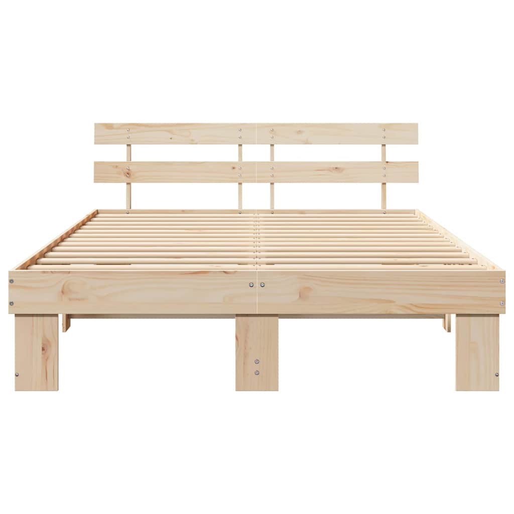 vidaXL Σκελετός Κρεβατιού με κεφαλάρι Καφέ 150 x 200 cm