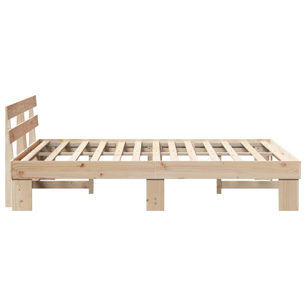 vidaXL Σκελετός Κρεβατιού με κεφαλάρι Καφέ 150 x 200 cm