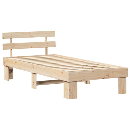 vidaXL Σκελετός Κρεβατιού με κεφαλάρι Καφέ 90 x 190 cm
