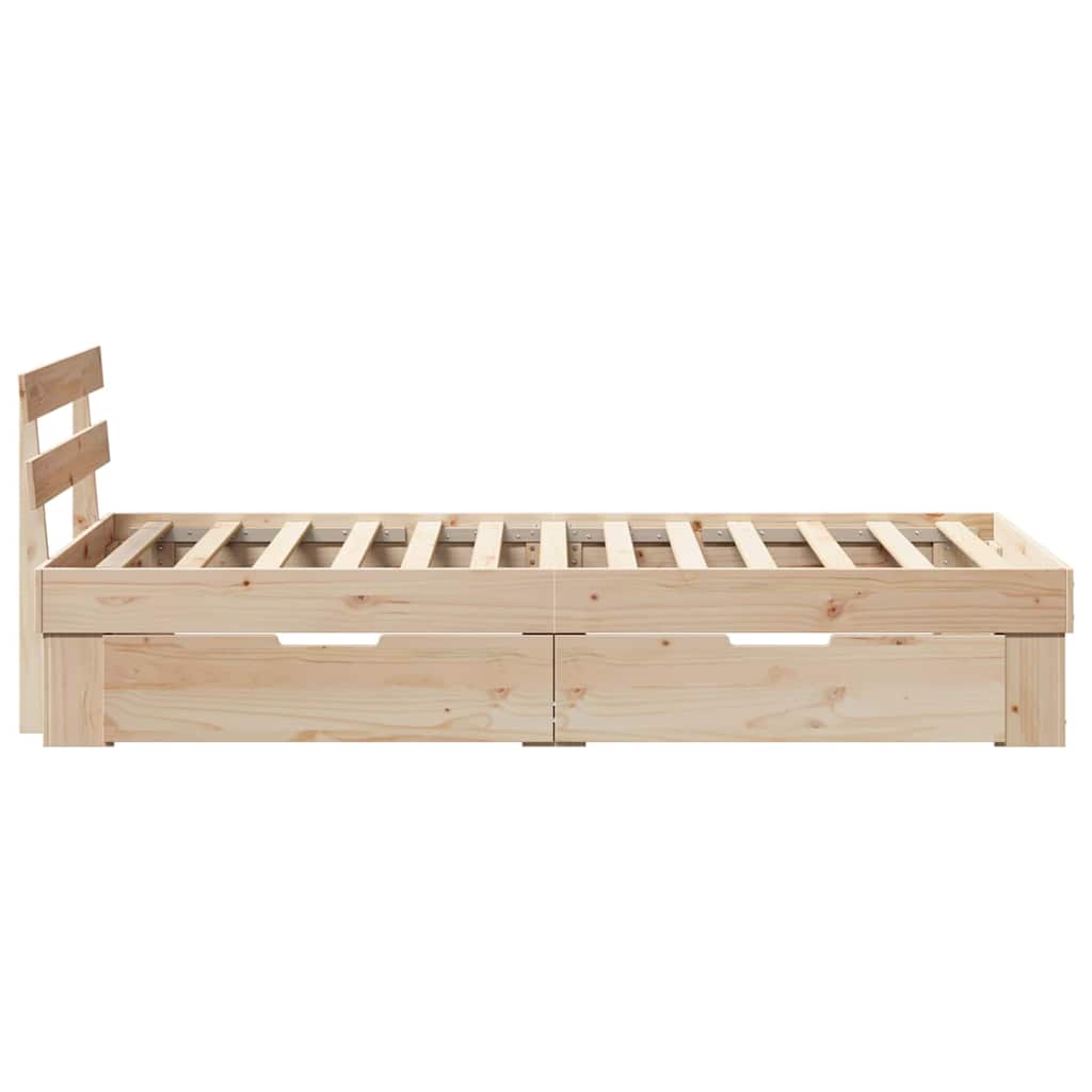 vidaXL Σκελετός Κρεβατιού Φυσικό 90 x 190 cm Στερεά ξυλεία πεύκου