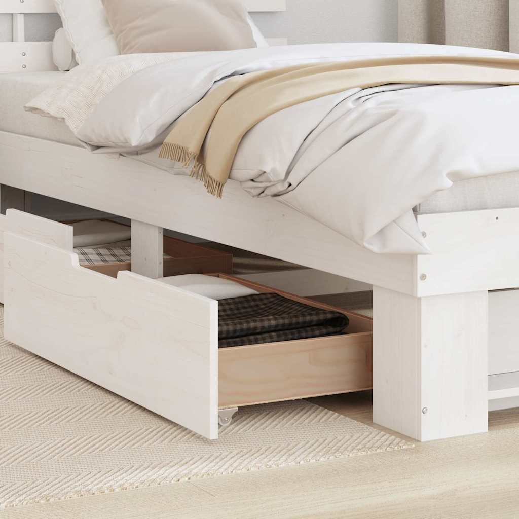 vidaXL Σκελετός Κρεβατιού Λευκό 90 x 190 cm Στερεά ξυλεία πεύκου