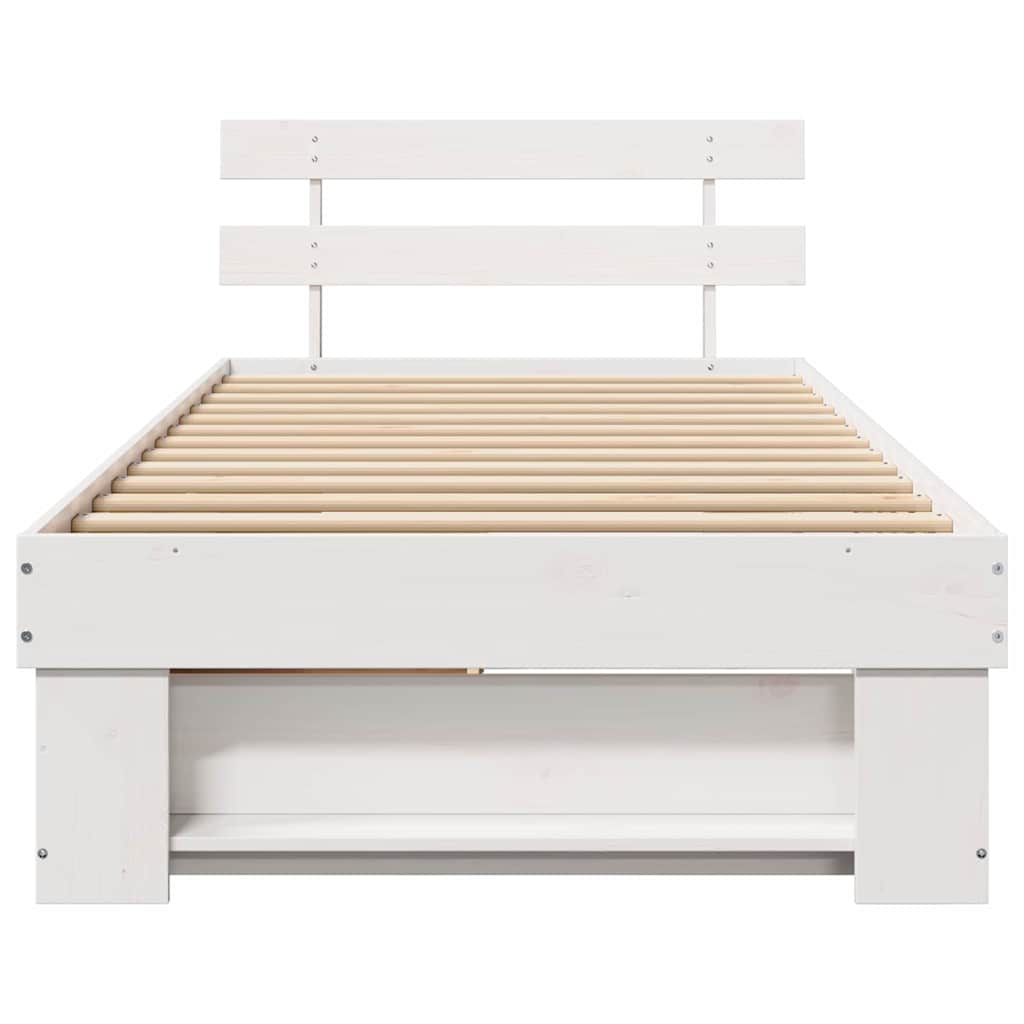 vidaXL Σκελετός Κρεβατιού Λευκό 90 x 190 cm Στερεά ξυλεία πεύκου