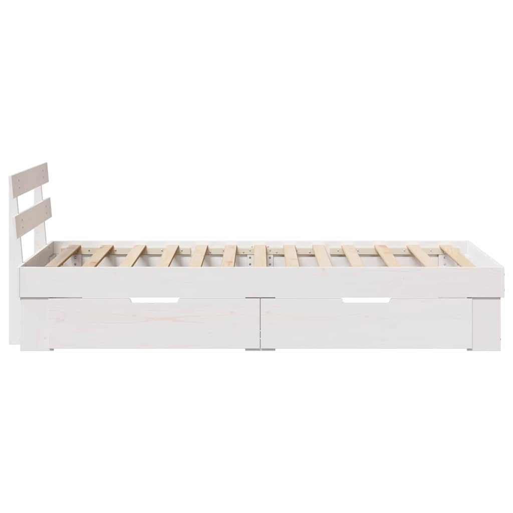 vidaXL Σκελετός Κρεβατιού Λευκό 90 x 190 cm Στερεά ξυλεία πεύκου