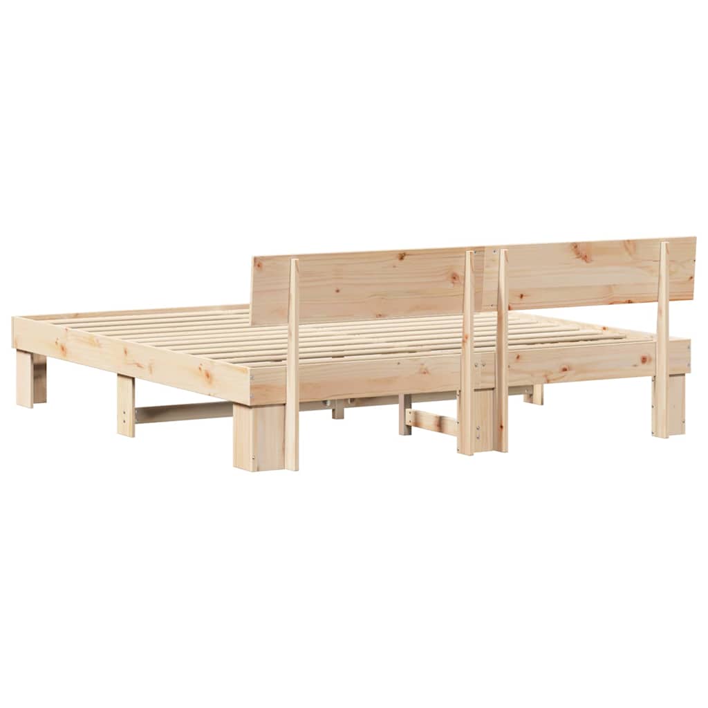 vidaXL Σκελετός Κρεβατιού Φυσικό 180 x 200 cm Στερεά ξυλεία πεύκου