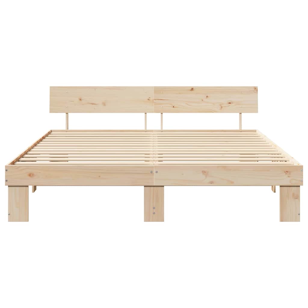 vidaXL Σκελετός Κρεβατιού Φυσικό 180 x 200 cm Στερεά ξυλεία πεύκου