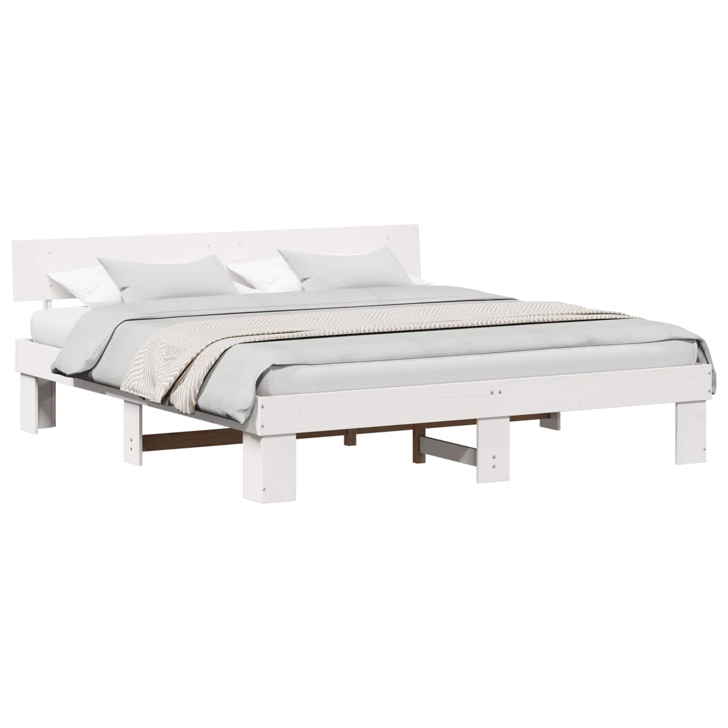 vidaXL Σκελετός Κρεβατιού Λευκό 180 x 200 cm Στερεά ξυλεία πεύκου