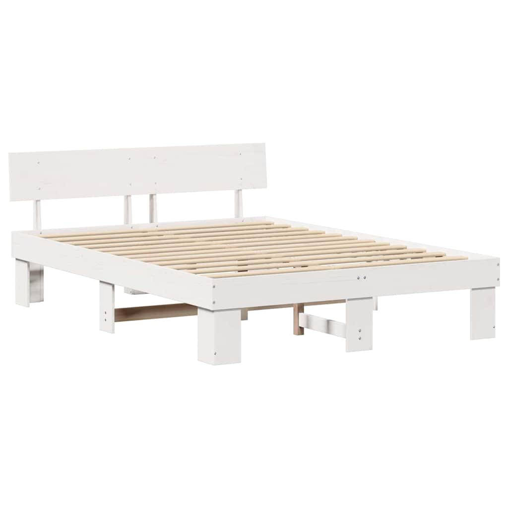 vidaXL Σκελετός Κρεβατιού Λευκό 160 x 200 cm Στερεά ξυλεία πεύκου