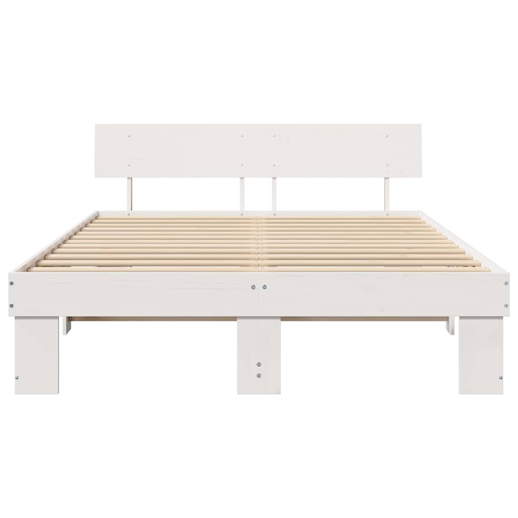 vidaXL Σκελετός Κρεβατιού Λευκό 160 x 200 cm Στερεά ξυλεία πεύκου