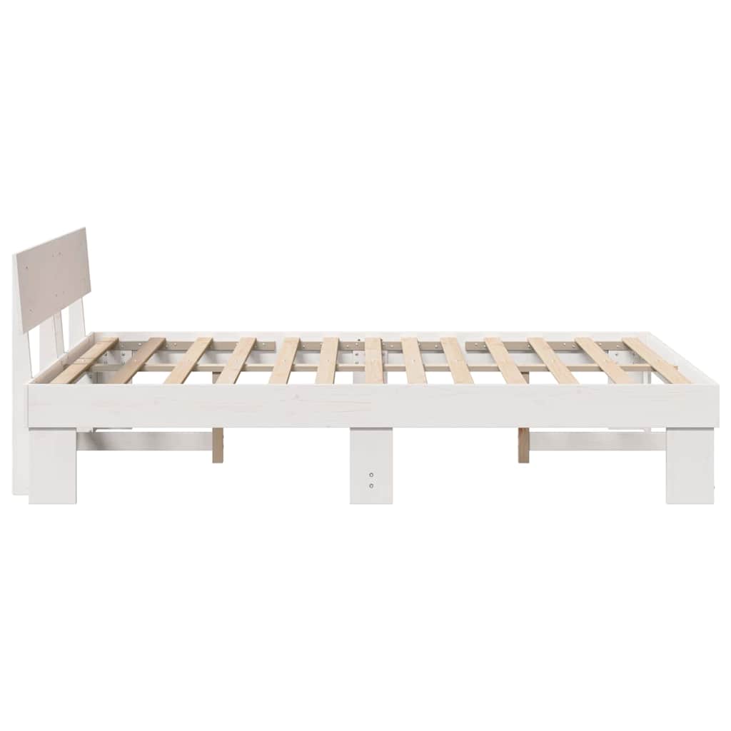 vidaXL Σκελετός Κρεβατιού Λευκό 160 x 200 cm Στερεά ξυλεία πεύκου