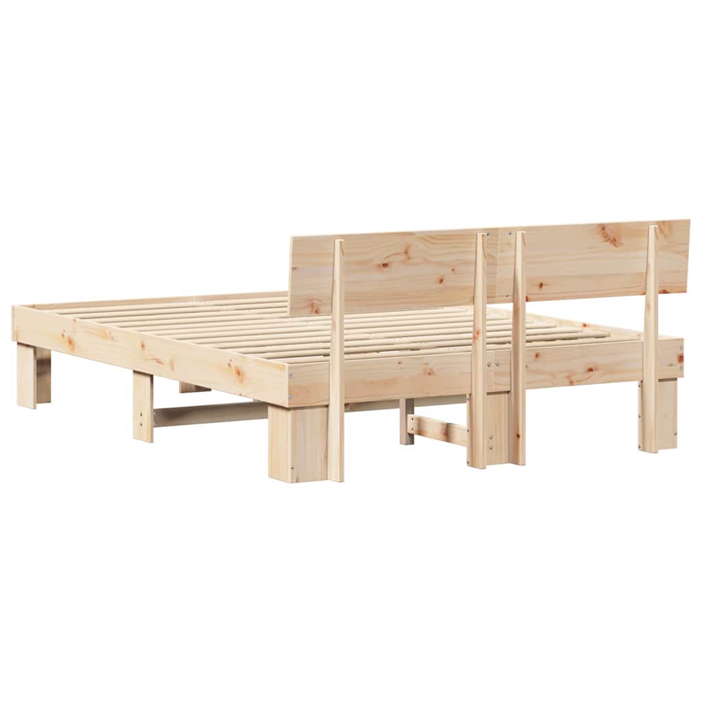 vidaXL Σκελετός Κρεβατιού Φυσικό 150 x 200 cm Στερεά ξυλεία πεύκου