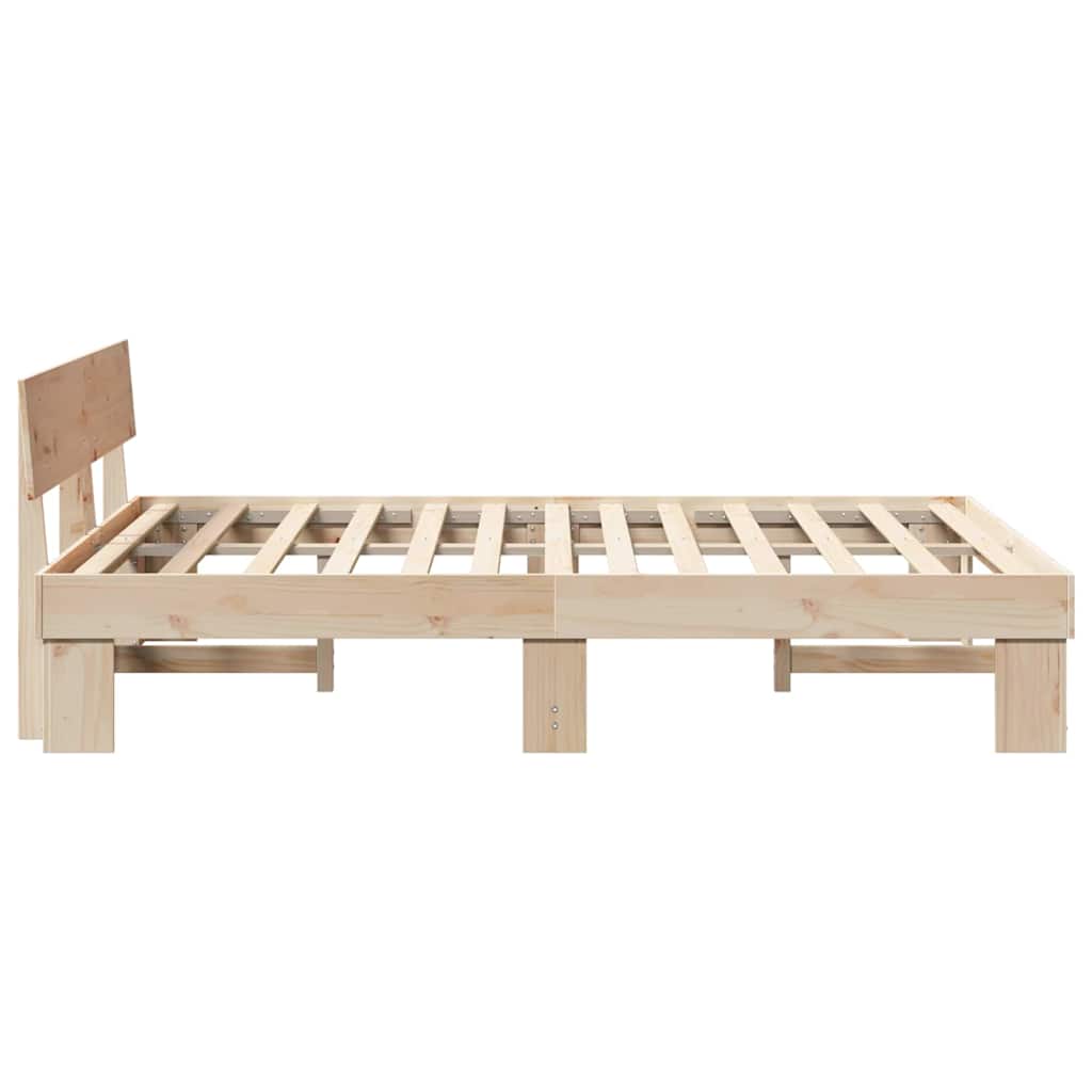 vidaXL Σκελετός Κρεβατιού Φυσικό 150 x 200 cm Στερεά ξυλεία πεύκου