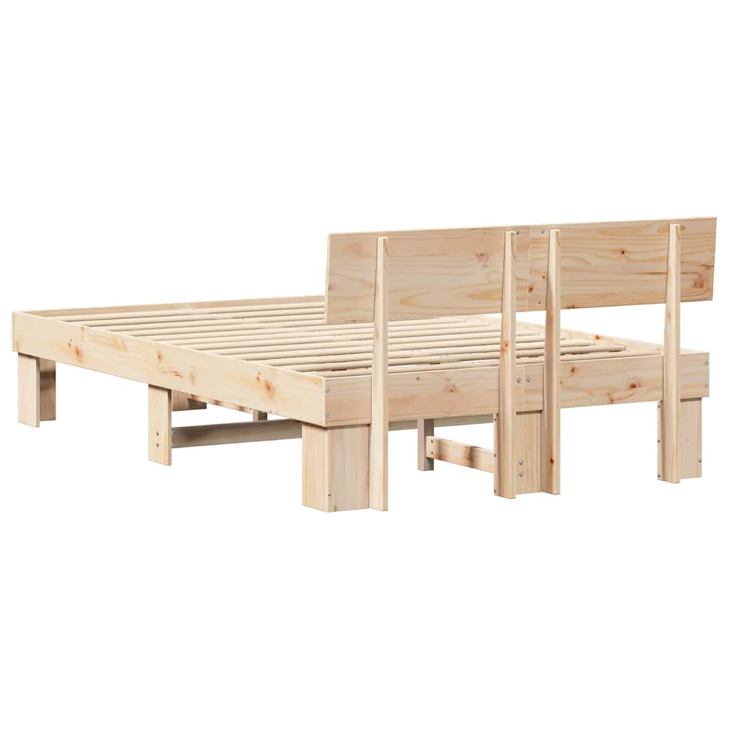 vidaXL Σκελετός Κρεβατιού Φυσικό 120 x 200 cm Στερεά ξυλεία πεύκου