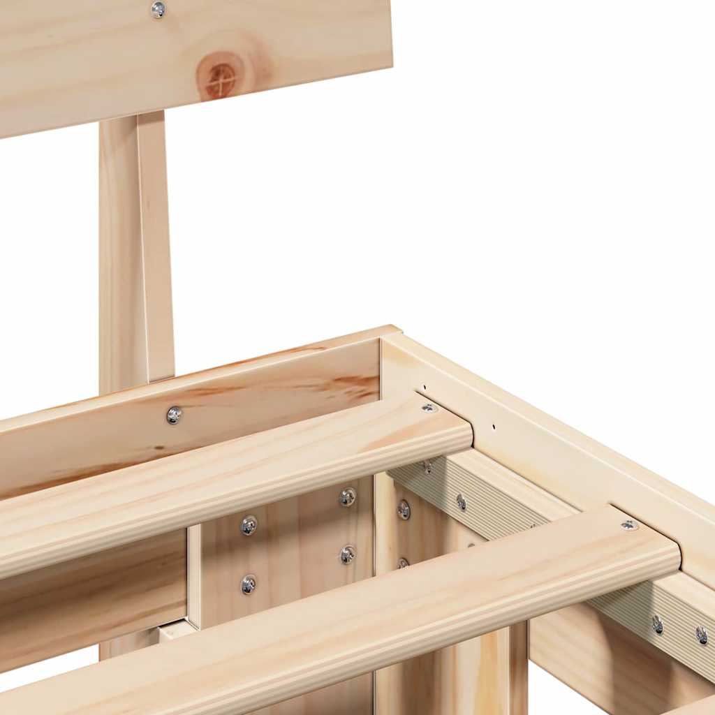 vidaXL Σκελετός Κρεβατιού Φυσικό 135 x 190 cm Στερεά ξυλεία πεύκου