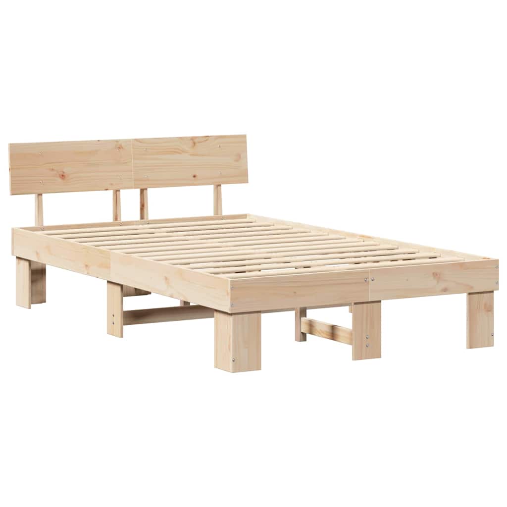 vidaXL Σκελετός Κρεβατιού Φυσικό 120 x 190 cm Στερεά ξυλεία πεύκου