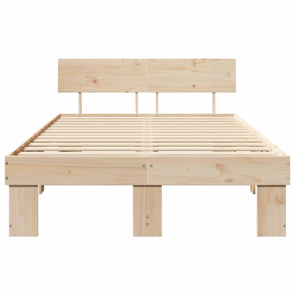vidaXL Σκελετός Κρεβατιού Φυσικό 120 x 190 cm Στερεά ξυλεία πεύκου