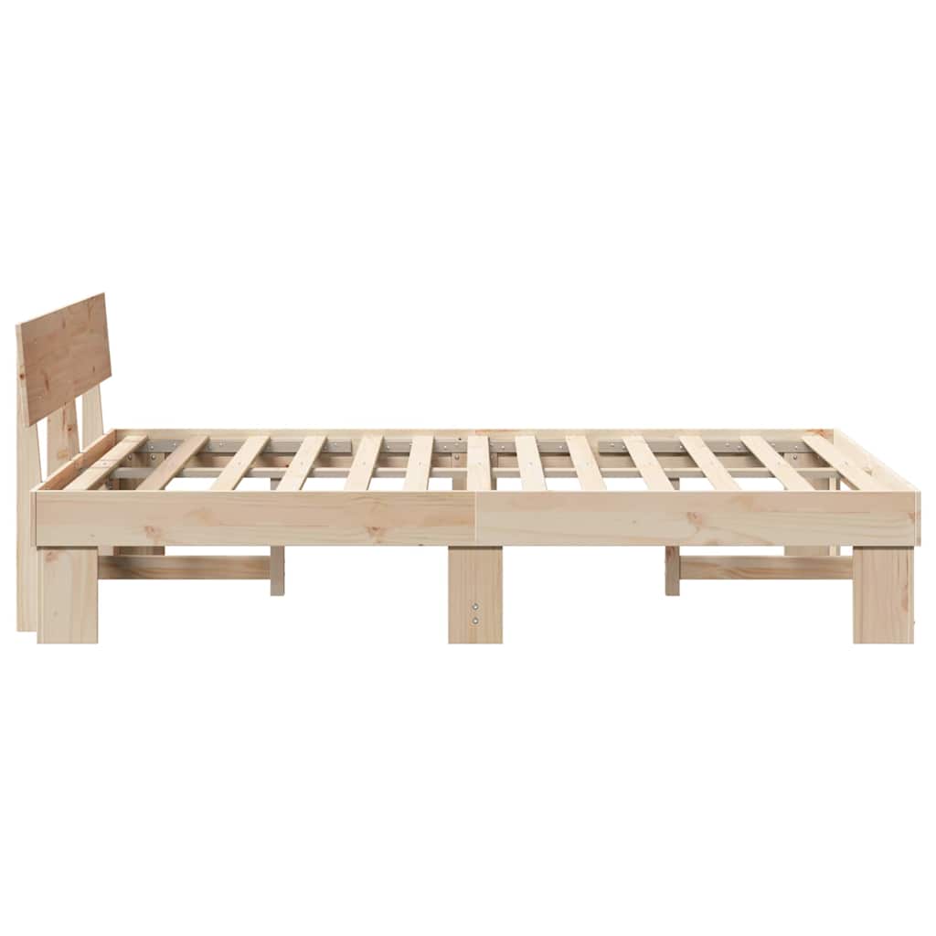vidaXL Σκελετός Κρεβατιού Φυσικό 120 x 190 cm Στερεά ξυλεία πεύκου