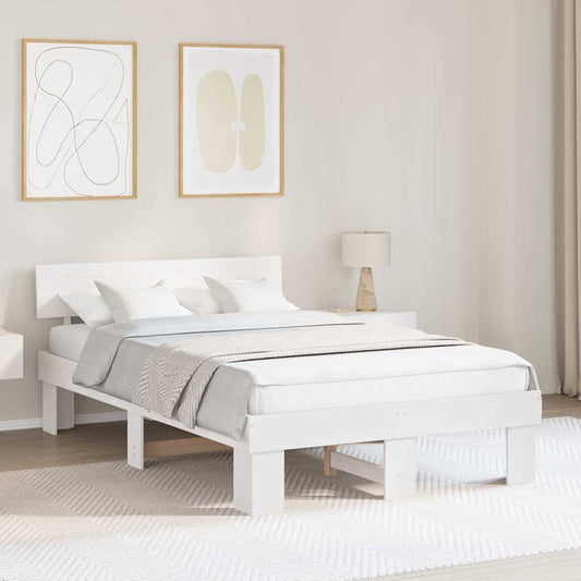 vidaXL Σκελετός Κρεβατιού Λευκό 120 x 190 cm Στερεά ξυλεία πεύκου