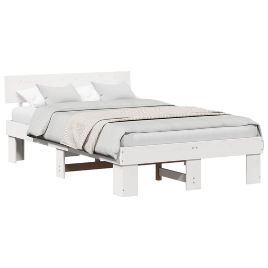 vidaXL Σκελετός Κρεβατιού Λευκό 120 x 190 cm Στερεά ξυλεία πεύκου