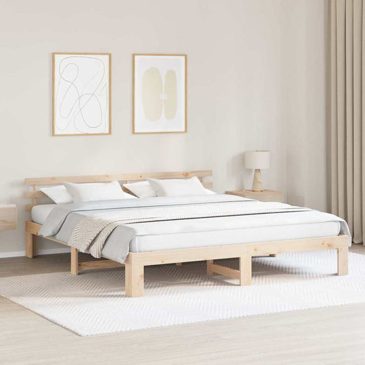 vidaXL Σκελετός Κρεβατιού Φυσικό 180 x 200 cm Στερεά ξυλεία πεύκου