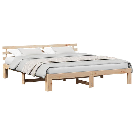 vidaXL Σκελετός Κρεβατιού Φυσικό 180 x 200 cm Στερεά ξυλεία πεύκου