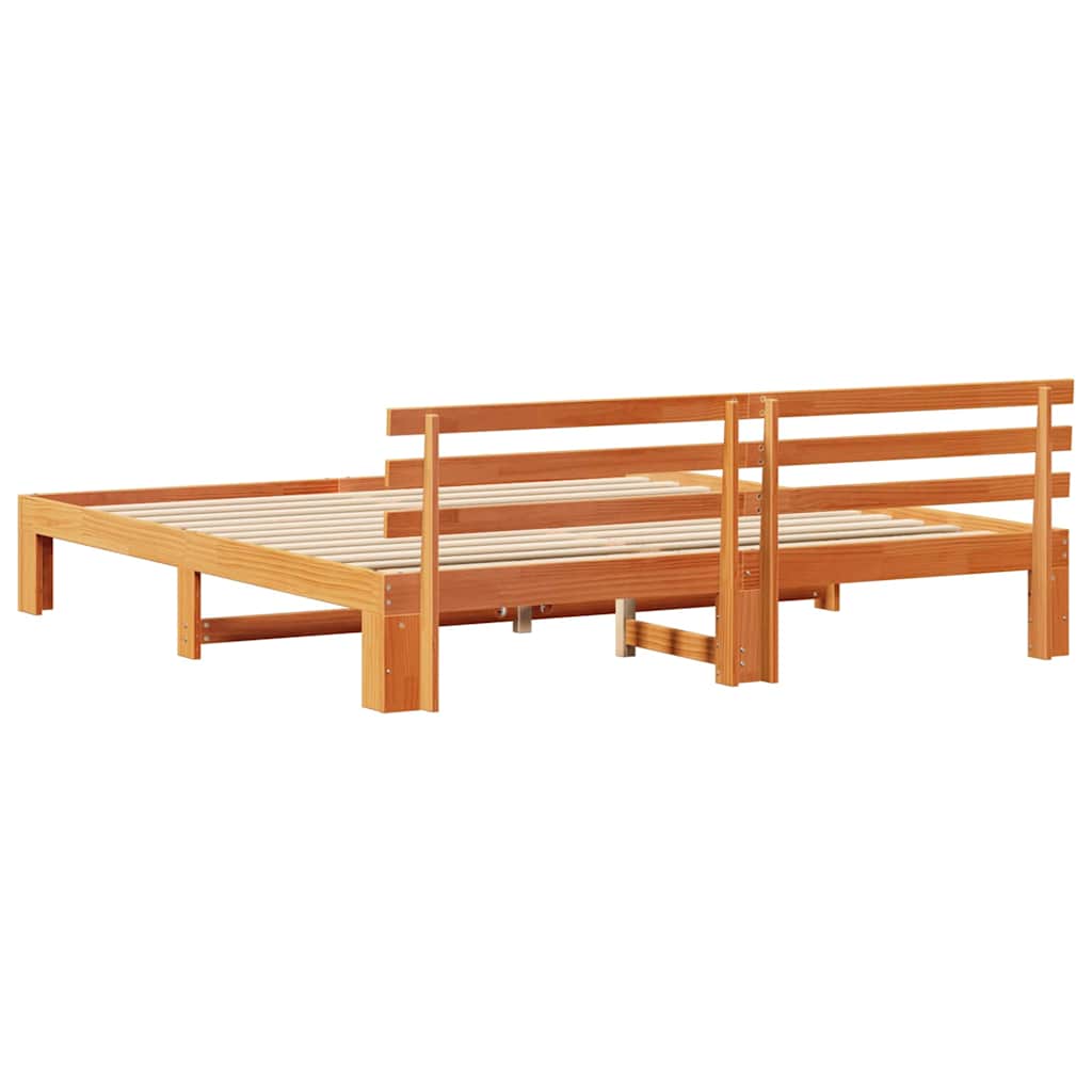 vidaXL Σκελετός Κρεβατιού με κεφαλάρι Κερωτό καφέ 180 x 200 cm