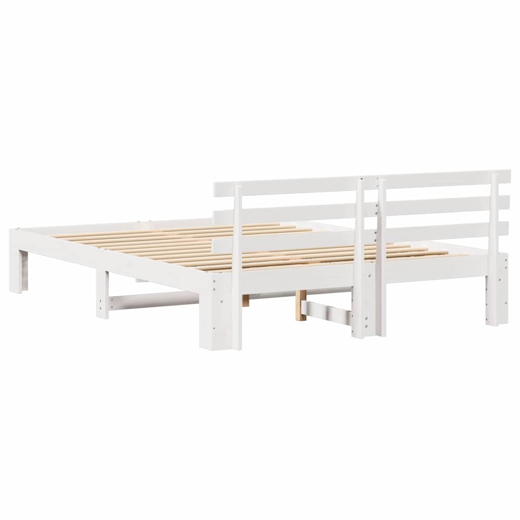 vidaXL Σκελετός Κρεβατιού Λευκό 150 x 200 cm Στερεά ξυλεία πεύκου