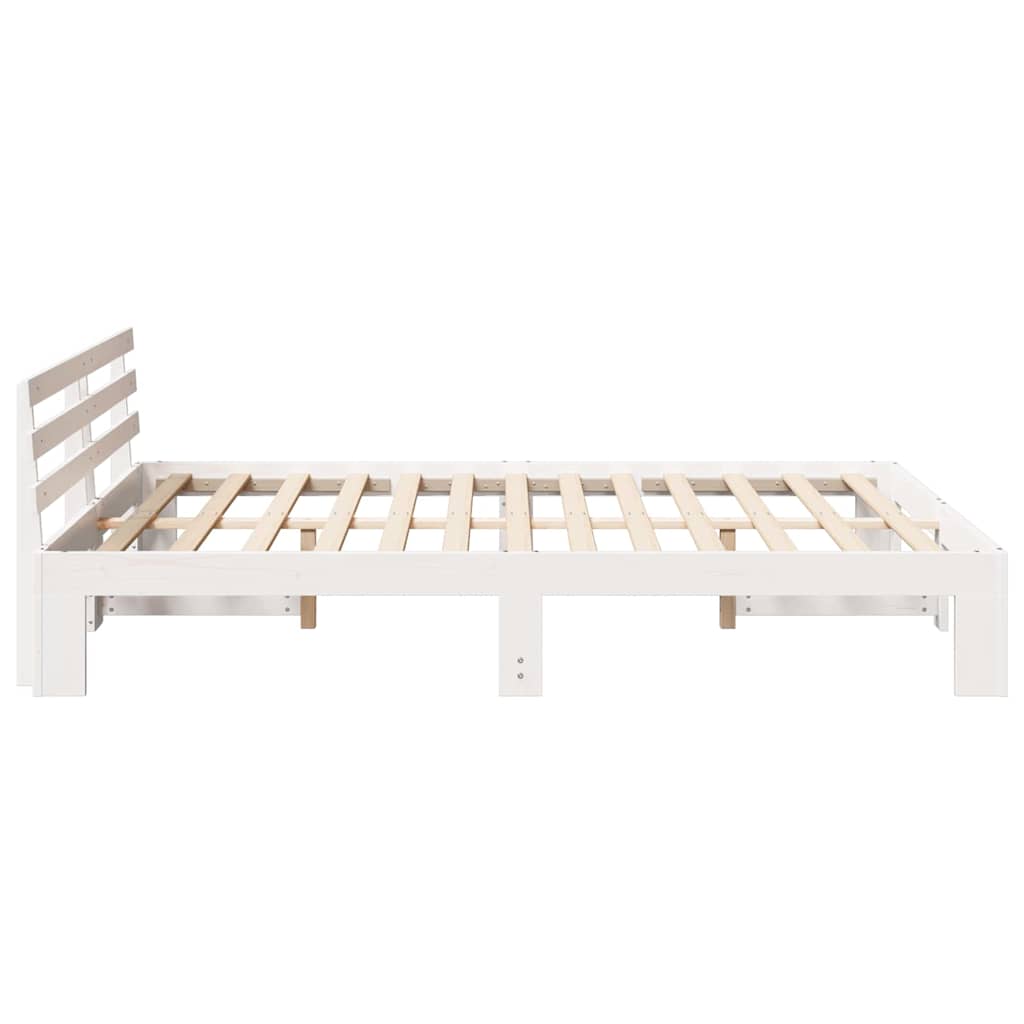 vidaXL Σκελετός Κρεβατιού Λευκό 150 x 200 cm Στερεά ξυλεία πεύκου