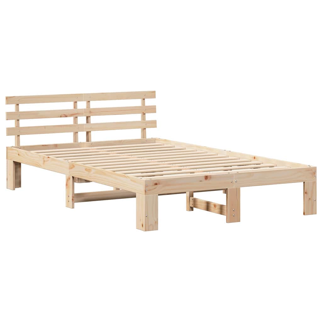 vidaXL Σκελετός Κρεβατιού Φυσικό 120 x 200 cm Στερεά ξυλεία πεύκου