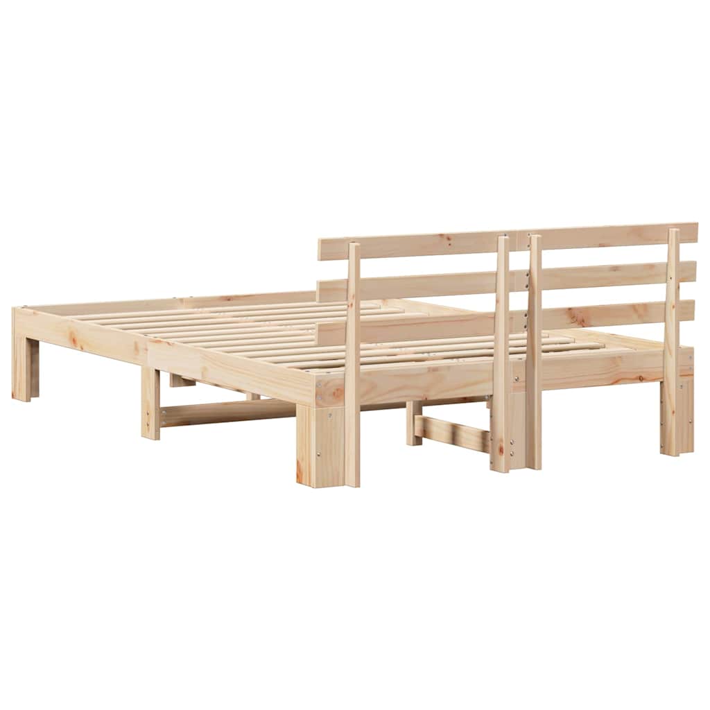 vidaXL Σκελετός Κρεβατιού Φυσικό 120 x 200 cm Στερεά ξυλεία πεύκου