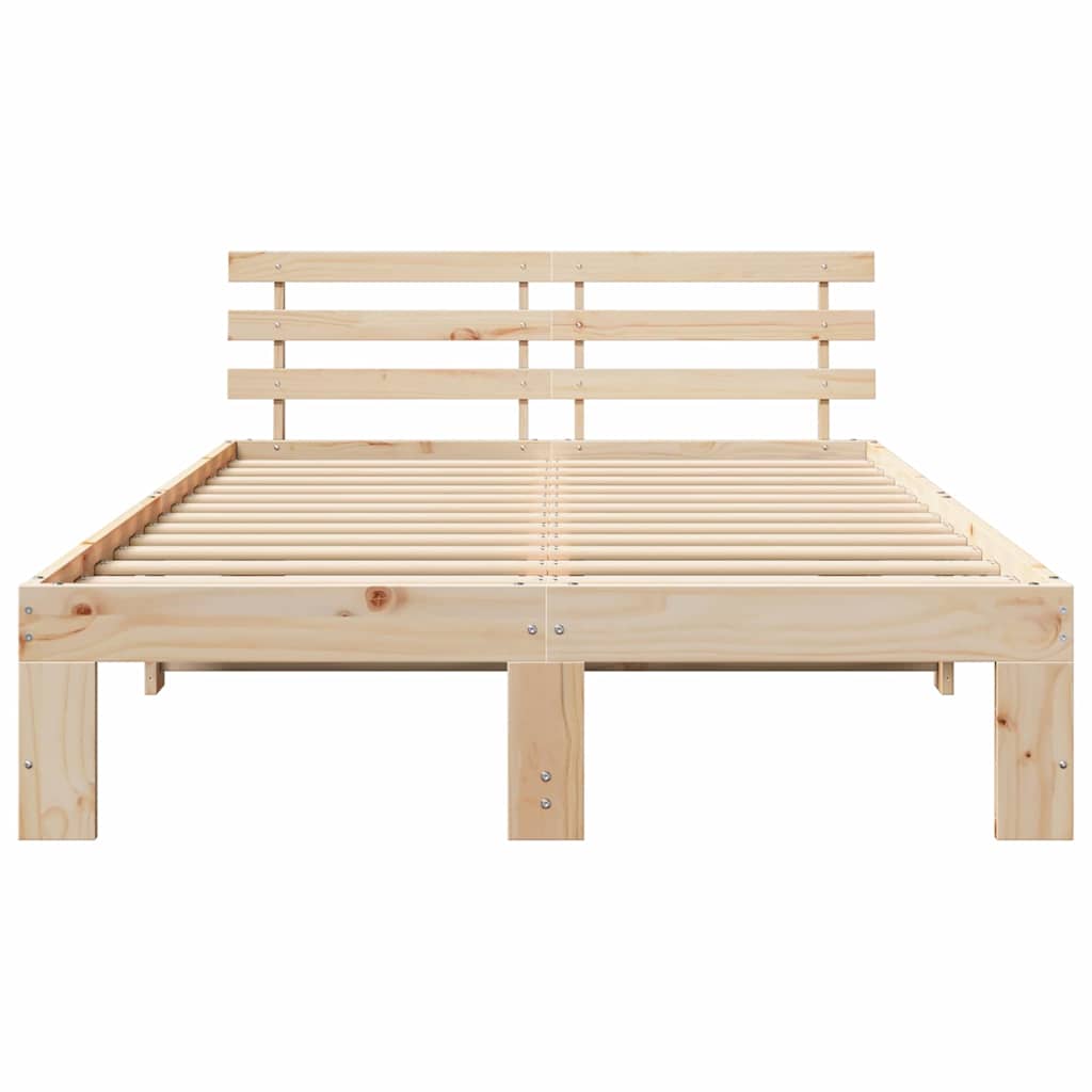 vidaXL Σκελετός Κρεβατιού Φυσικό 120 x 200 cm Στερεά ξυλεία πεύκου