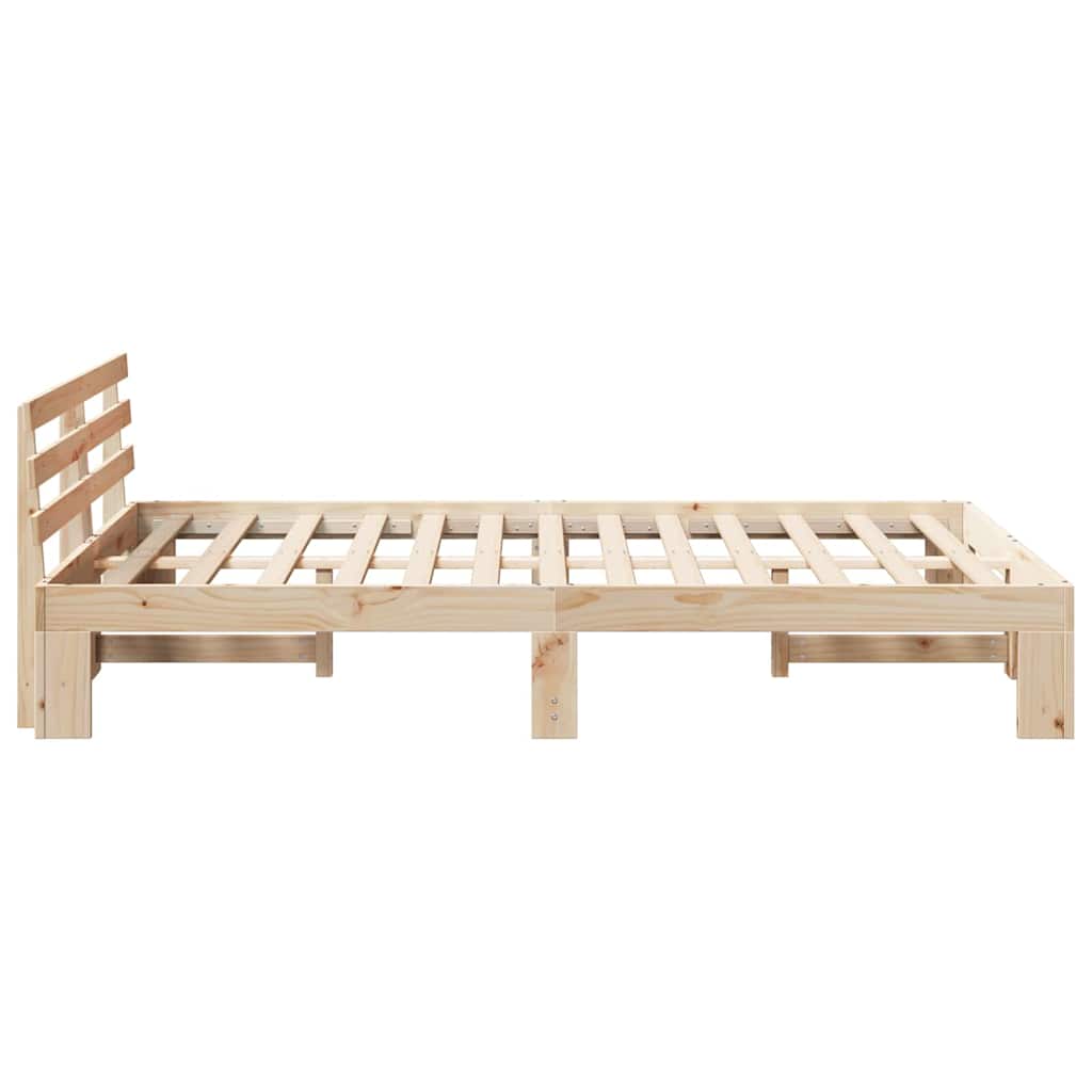 vidaXL Σκελετός Κρεβατιού Φυσικό 120 x 200 cm Στερεά ξυλεία πεύκου