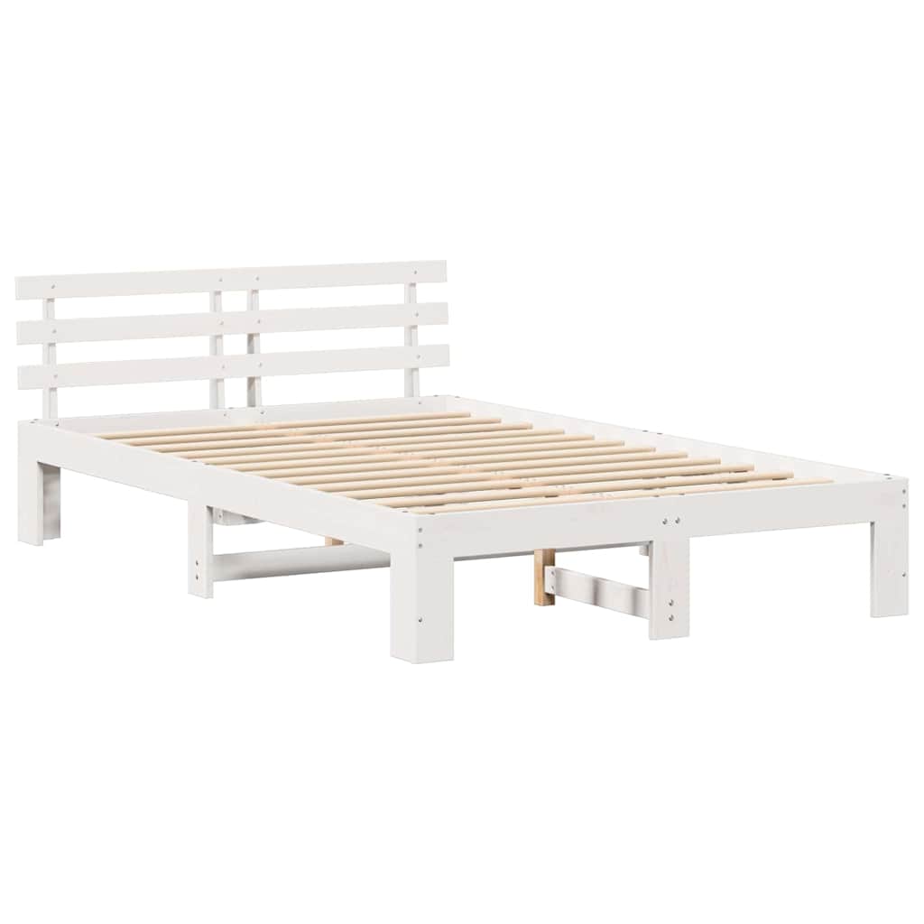 vidaXL Σκελετός Κρεβατιού Λευκό 120 x 200 cm Στερεά ξυλεία πεύκου