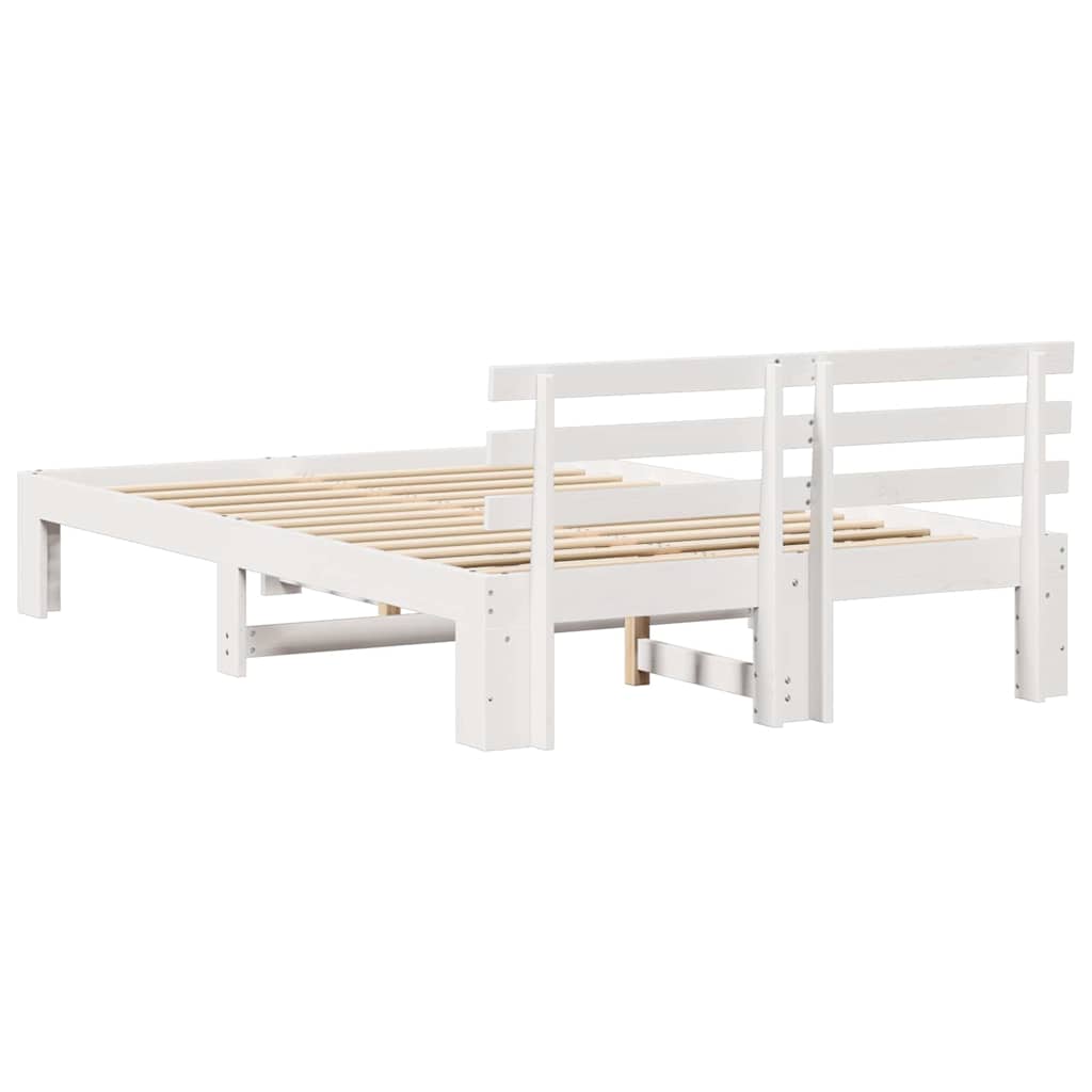 vidaXL Σκελετός Κρεβατιού Λευκό 120 x 200 cm Στερεά ξυλεία πεύκου