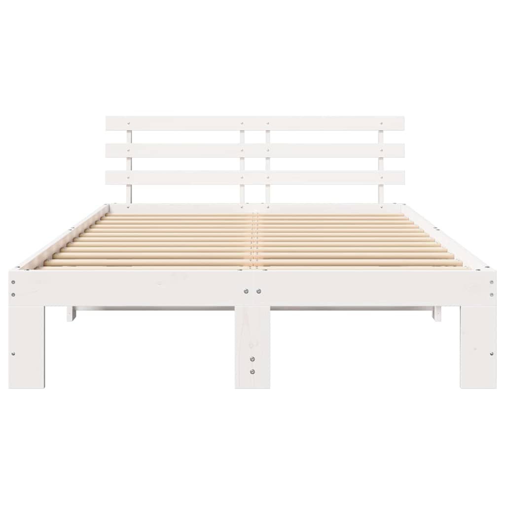vidaXL Σκελετός Κρεβατιού Λευκό 120 x 200 cm Στερεά ξυλεία πεύκου