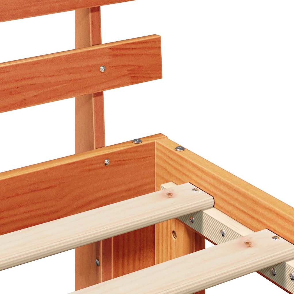 vidaXL Σκελετός Κρεβατιού με κεφαλάρι Κερωτό καφέ 100 x 200 cm