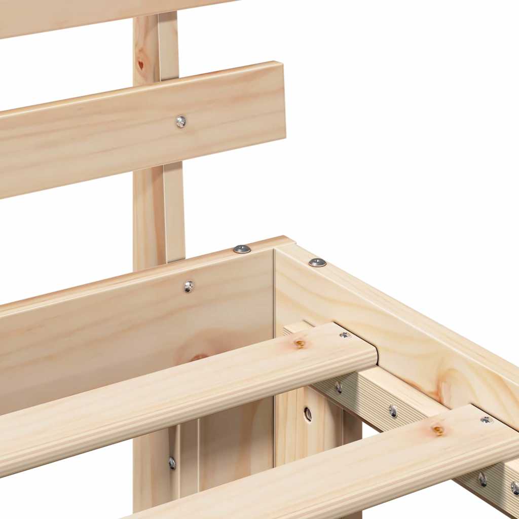 vidaXL Σκελετός Κρεβατιού Φυσικό 90 x 190 cm Στερεά ξυλεία πεύκου