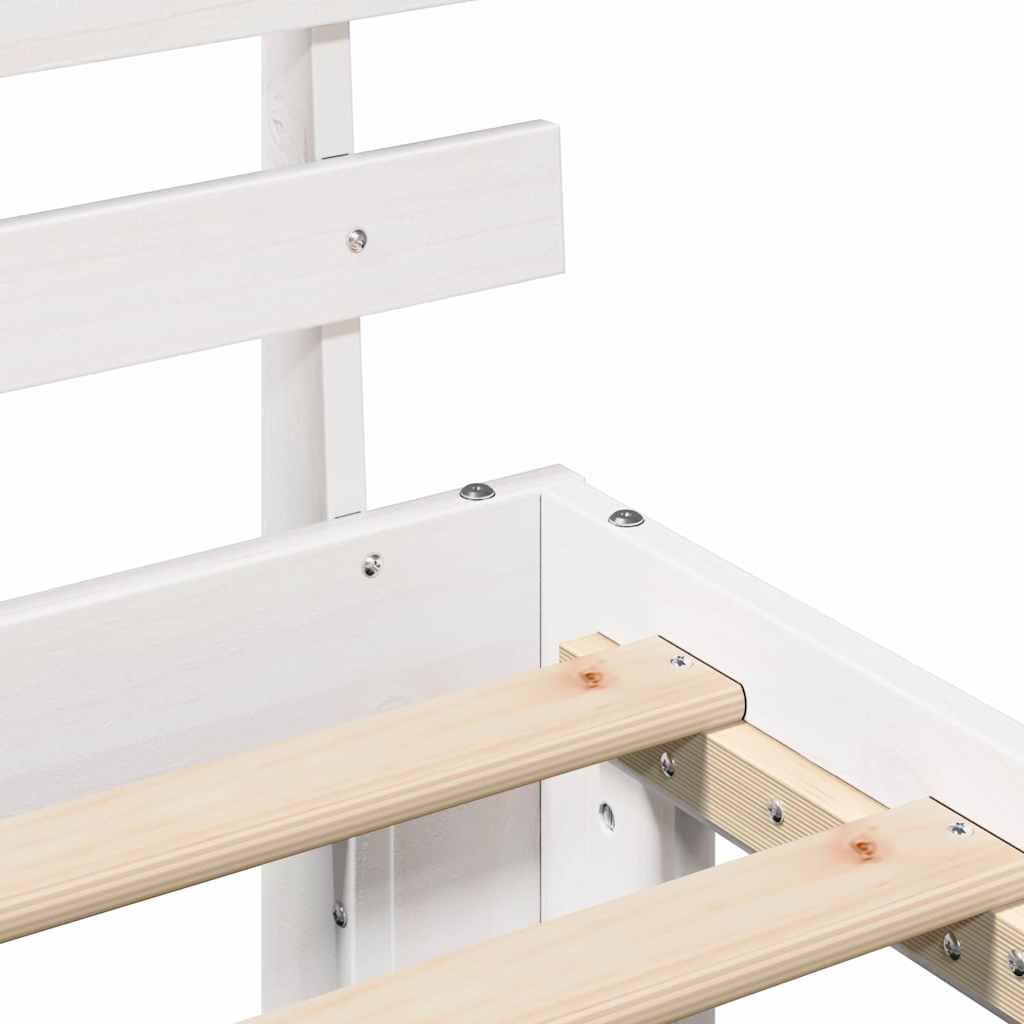 vidaXL Σκελετός Κρεβατιού Λευκό 75 x 190 cm Στερεά ξυλεία πεύκου