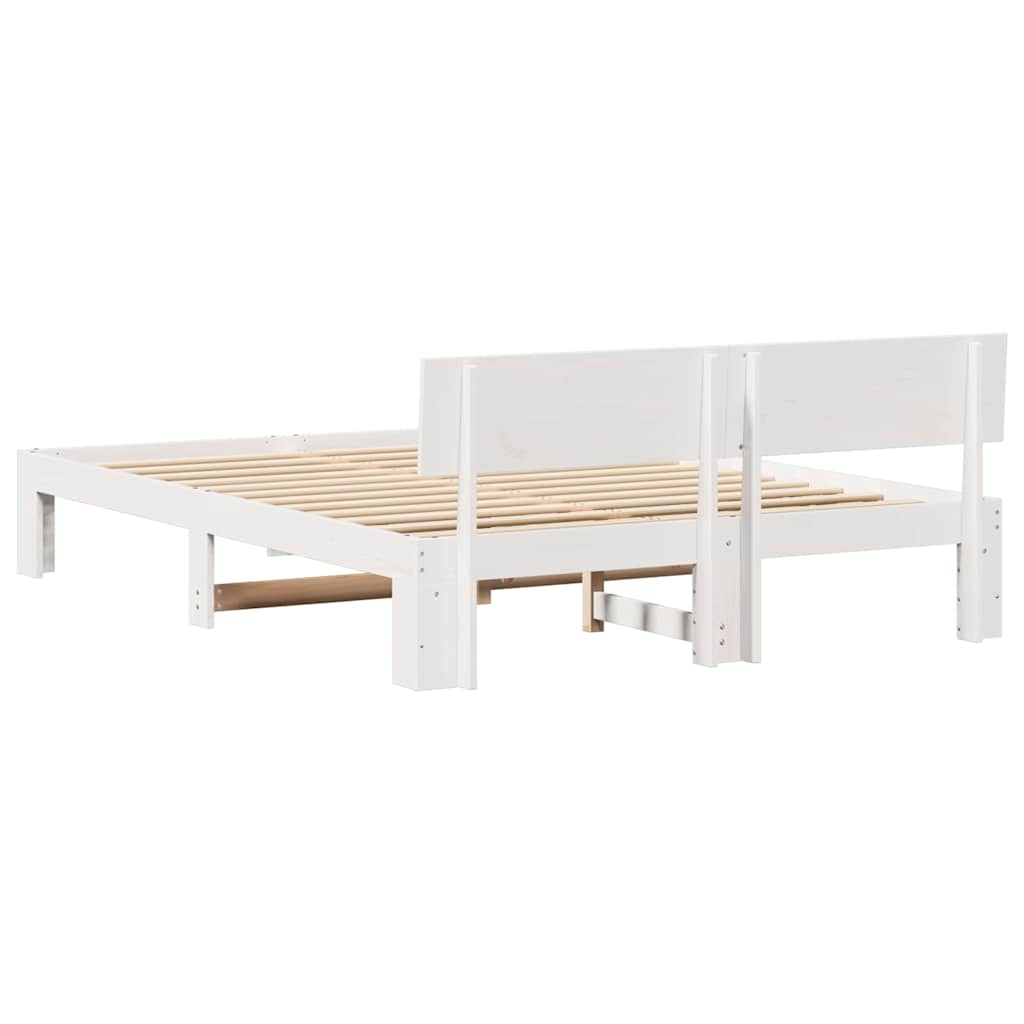 vidaXL Σκελετός Κρεβατιού Λευκό 140 x 200 cm Στερεά ξυλεία πεύκου