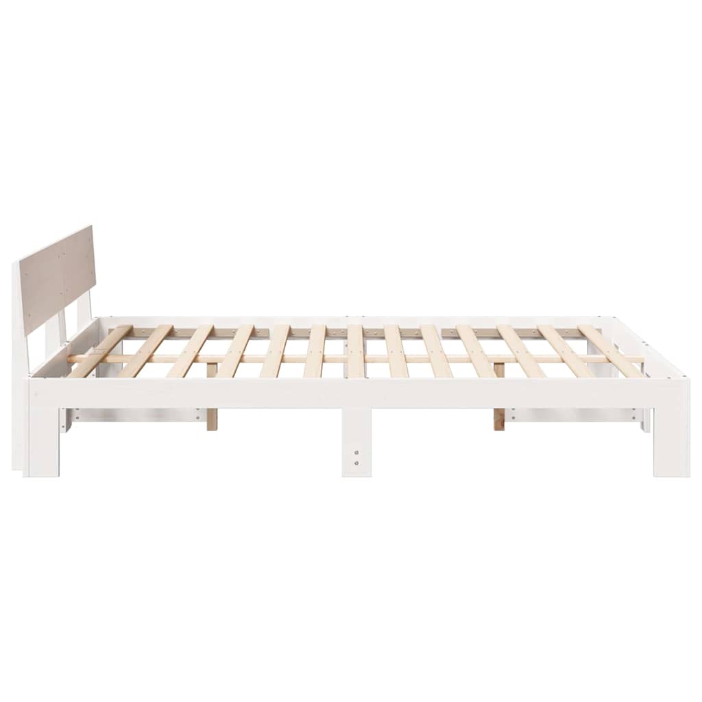 vidaXL Σκελετός Κρεβατιού Λευκό 140 x 200 cm Στερεά ξυλεία πεύκου